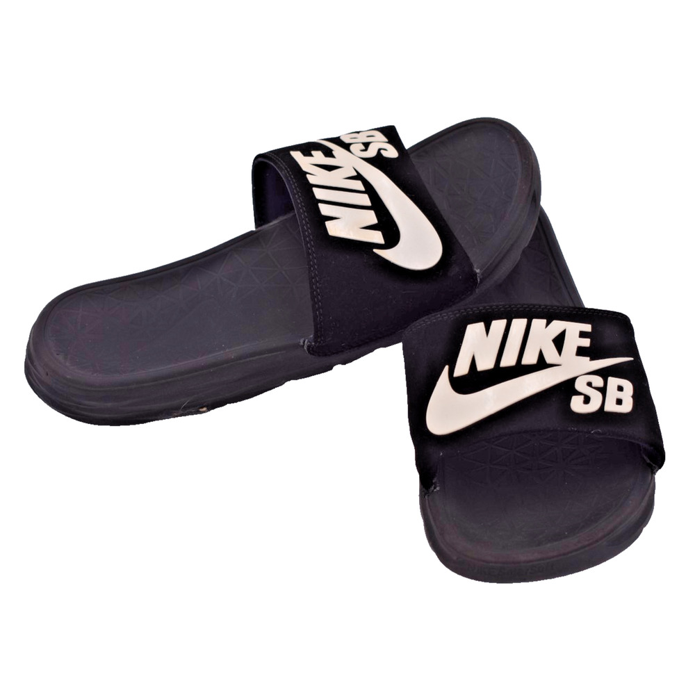 Nike SB Black Slides Benassi SolarSoft 840067-001 US Mens Size 7